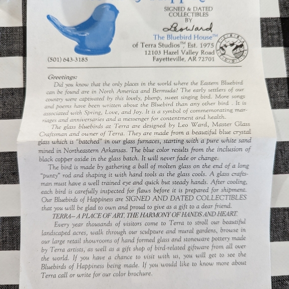 Vintage 80's 90's Bluebird Of Happiness Signed Leonard Ward Birds Mom Dad Baby - Picture 5 of 9